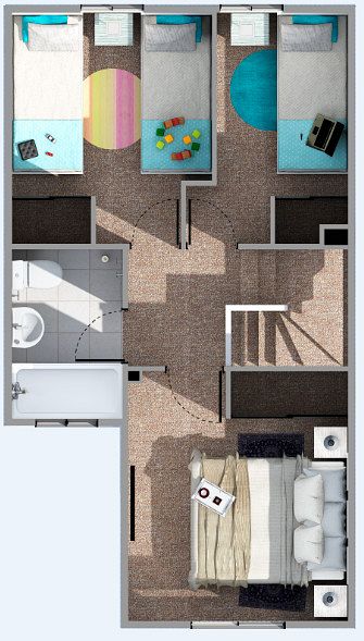 modelo1 Casa en Villa Alemana 3 Habitaciones 2 Baños